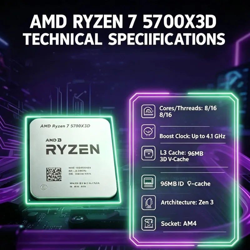 AMD Ryzen 7 5700X3D PC Buildin - огляд і ціна Pc Gaming Cpu