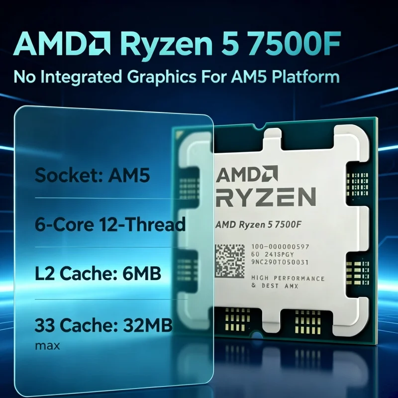 AMD Ryzen 5 7500F Desktop CPU  - огляд і ціна Pc Gaming Cpu