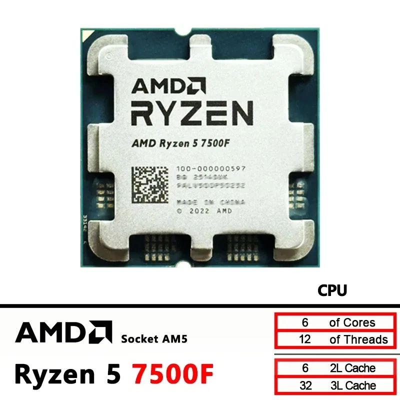 AMD Ryzen 5 7500F Desktop CPU  - огляд і ціна Pc Gaming Cpu